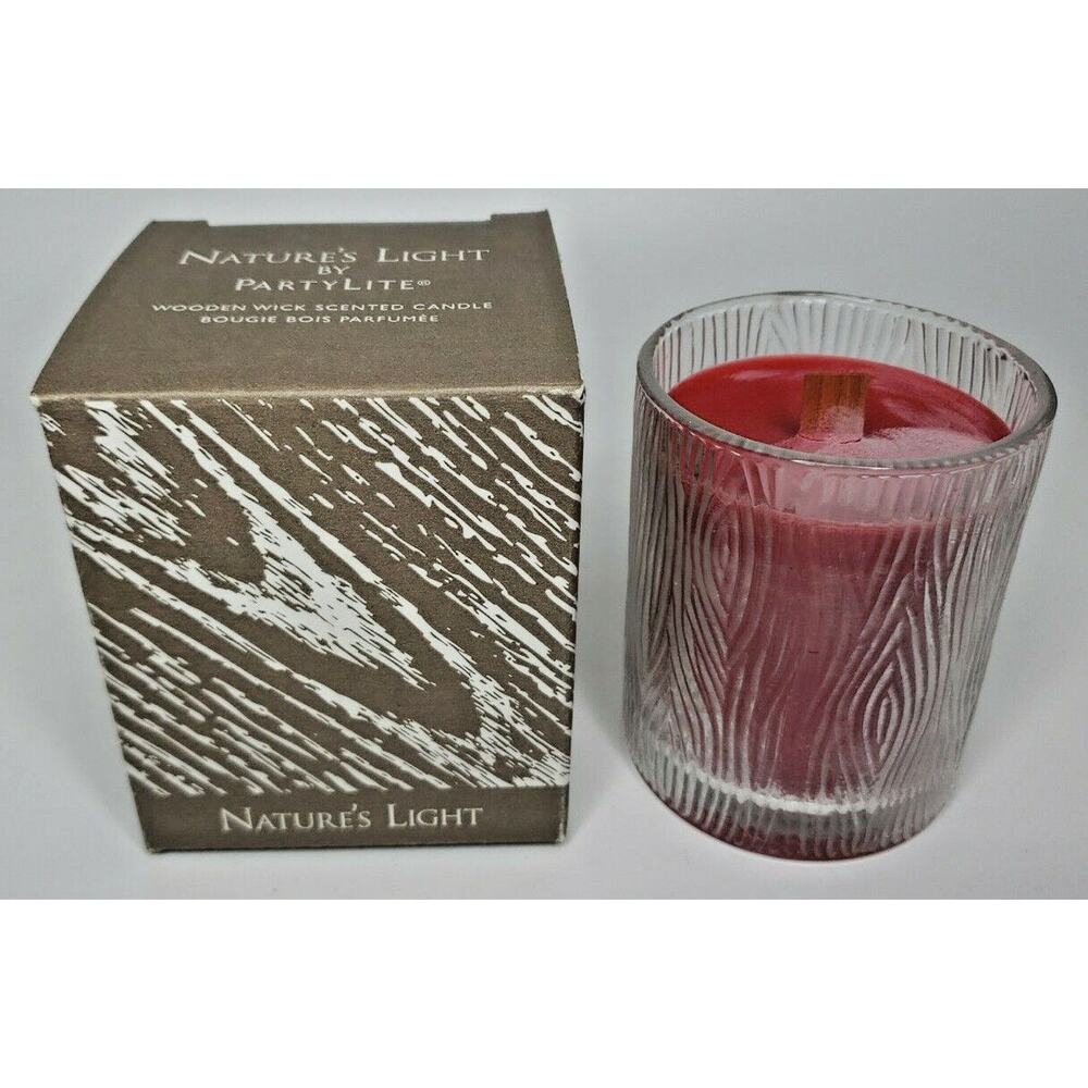 Partylite Natures‎ Light Crackling  Wick Jar New Mahogany Apple P2I/G41452